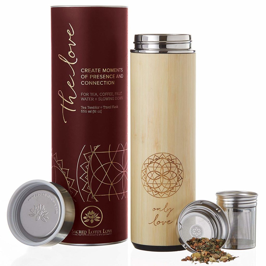 Bamboo Insulated Tumbler with Strainer