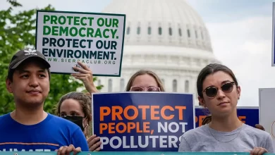 Climate change protests in front of the White House